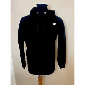 Champion Reverse Weave Hoodie Sweatshirt Logo Black Size Small S Classic vintage